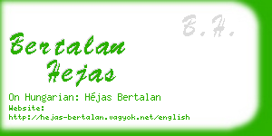 bertalan hejas business card